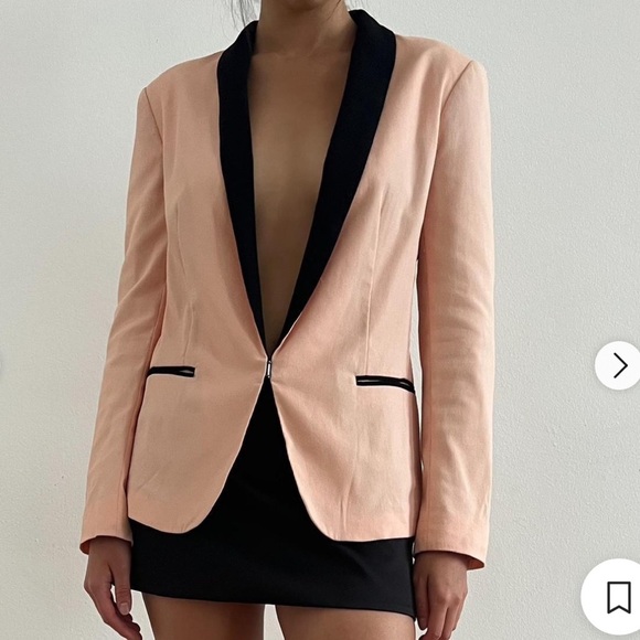 Rag & Bone Tuxedo Blazer Peach And Black Size Small - Picture 1 of 5